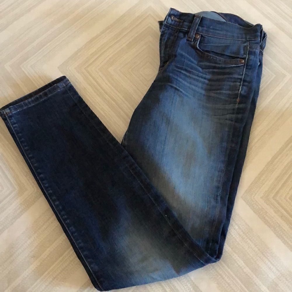 J Brand Faded Front Ripped Knee Skinny Jeans